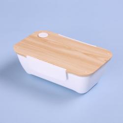 木紋單層便當(dāng)盒600ml